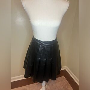NWT Faux leather pleated skirt